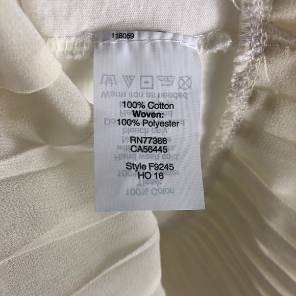 J. Crew Factory Cream Long Sleeve Top with Pleated Detail - Picture 5 of 9